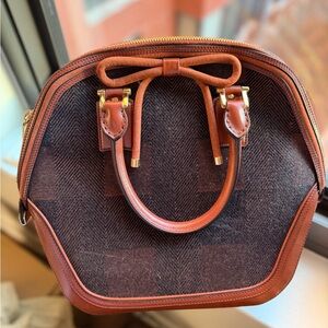 Burberry Brown and Tan Checkered Satchel